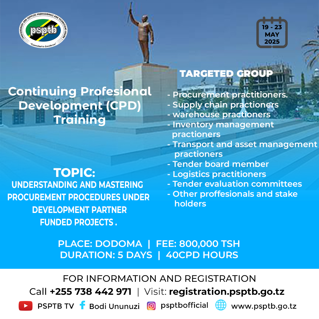 FIVE (5) DAYS TRAINING ON UNDERSTANDING AND MASTERING PROCUREMENT PROCEDURES UNDER DEVELOPMENT PARTNER FUNDED PROJECTS.