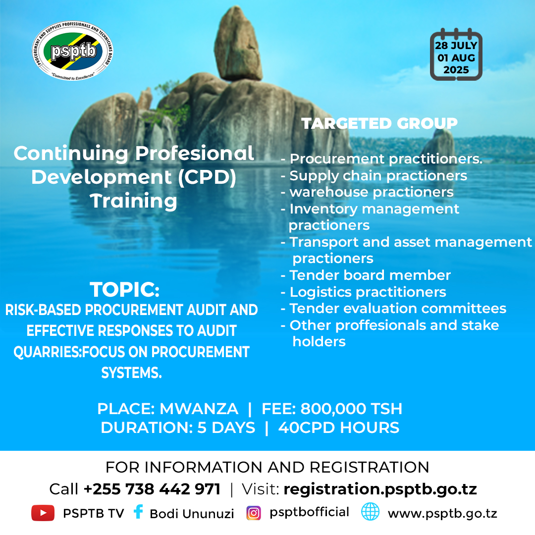 FIVE DAYS WORKSHOP ON RISK-BASED PROCUREMENT AUDIT AND EFFECTIVE RESPONSES TO AUDIT QUARRIES